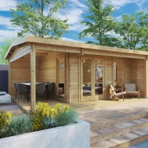 Gartenhaus mit Terrasse “Garten Studio XL” 6x5m, 6 × 5 m