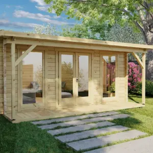 Gartenbüro “Costa A” 5x5m aus Holz, 5 × 5 m