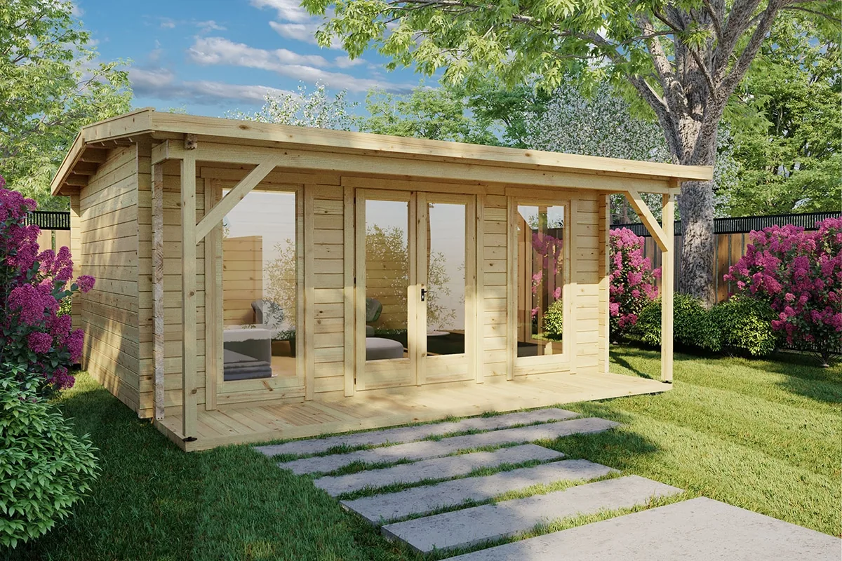 Gartenbüro “Costa A” 5x5m aus Holz, 5 × 5 m