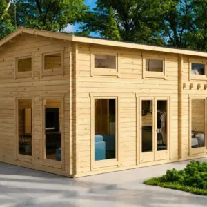 Blockhaus mit Schlafboden “Schweden B” 6x4m, 6 × 4 m