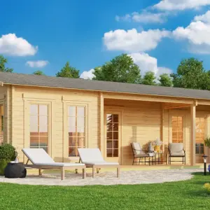 Blockhaus mit zwei Schlafzimmern “Holiday K” 10x6m, 10 × 6 m