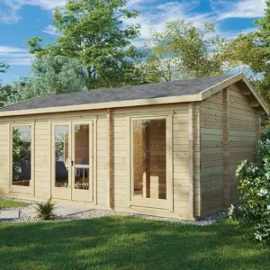 Kleines Blockhaus mit einem Schlafzimmer “Schweden C” 6x4m, 6 × 4 m