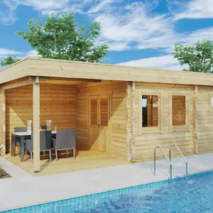 Gartensauna mit Terrasse “Lucas E” 8x4m, 8 × 4 m