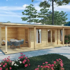 Gartenhaus mit Terrasse “Hansa Studio XXL” 9x5m, 9 × 5 m