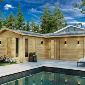 Großes Gartenhaus mit Sauna “Devon 3” 8x8m, 8 × 8 m