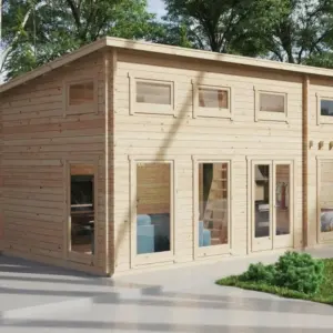 Gartenhaus mit Schlafboden “Schweden F” 7x4m aus Holz, 7 × 4 m