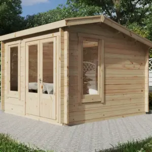 Kleines Gartenhaus “Mini-Gartenbüro 1” 3x3m aus Holz, 3 × 3 m