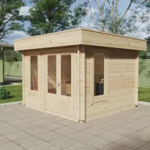 Gartenhaus “Mini-Gartenbüro 2” 3x3m aus Holz, 3 × 3 m