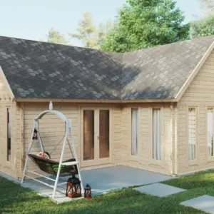Blockhaus mit Schlafboden “Hansa Holiday Q” 8x9m, 8 × 9 m