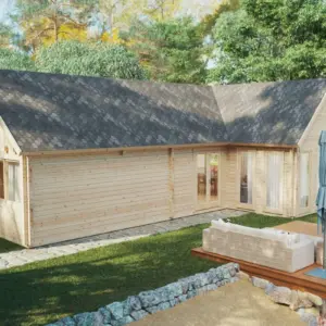 Blockhaus mit Schlafboden “Holiday Max 2” 12x8m, 12 × 8 m