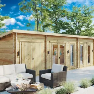 Gartenhaus mit Schuppen “Liam Plus” 8x3m, 8 × 3 m