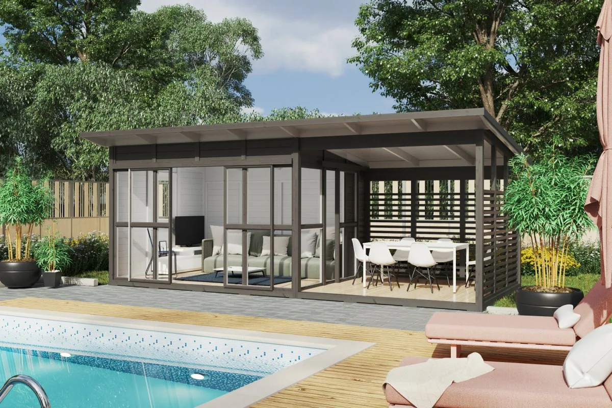 Gartenhaus “Elias XL” 7x3m aus Holz, 7 × 3 m