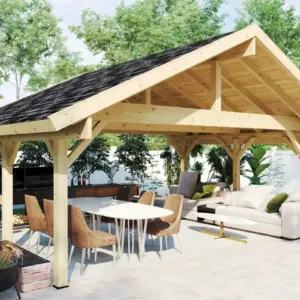 Großer Gartenpavillon “Henley XL” 6x5m aus Holz, 6 × 5 m