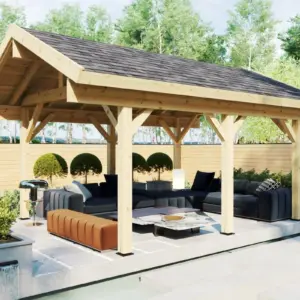 Gartenpavillon “Henley” 4x5m aus Holz, 4 × 5 m
