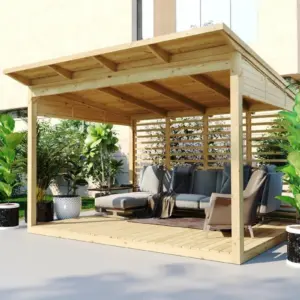 Gartenlaube “Typ B” 4x3m aus Holz, 4 × 3 m
