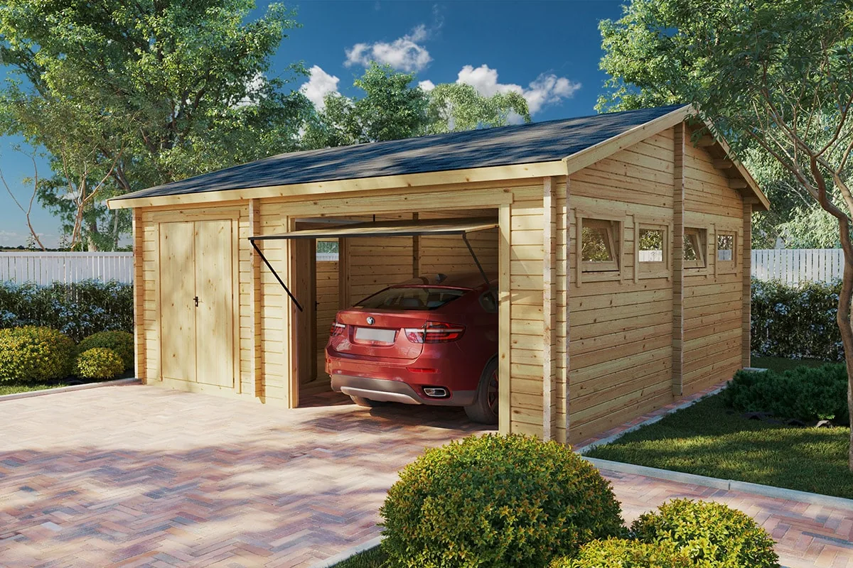 Garage mit Abstellraum “Hansa Q” 6x6m, 6 × 6 m