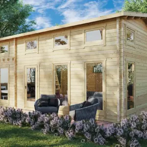 Großes Gartenhaus mit Schlafboden “Schweden J” 7x4m, 7 × 4 m