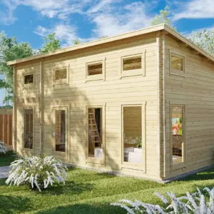 Blockbohlenhaus mit Schlafboden “Schweden Q” 7x4m, 7 × 4 m