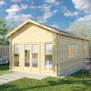 Blockbohlenhaus mit Schlafzimmer “Stefan 2” 4x7m aus Holz, 4 × 7 m