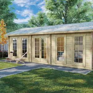 Blockhaus mit einem Schlafzimmer “Schweden G” 8x4m, 8 × 4 m