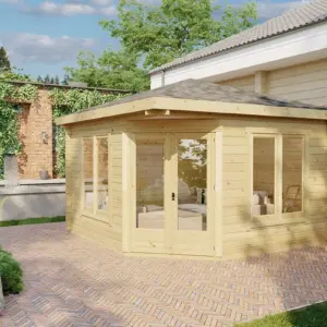 Eck-Gartenhaus “Fargo C” 4x4m aus Holz, 4 × 4 m