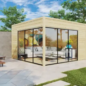 Modernes Gartenhaus “Olivia S 15m aus ALU, 4 × 4 m