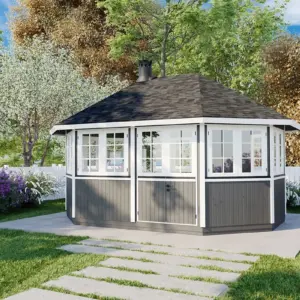 Großer Grillpavillon “Albatros” 5x3m aus Holz, 5 × 3 m