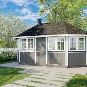 Großer Grillpavillon “Albatros XL” 5x3m aus Holz, 5 × 3 m