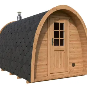 Kleine Sauna Pod 2x4m aus Holz, 2 × 4 m
