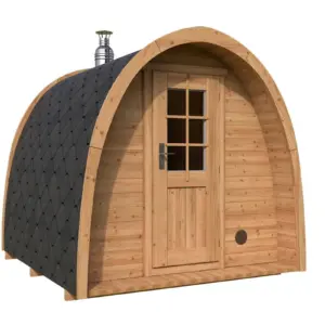 Kleine Iglu-Fasssauna 2x3m aus Holz, 2 × 3 m