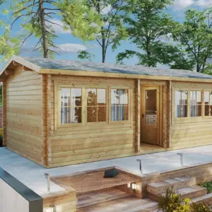 2-Räumen Holzhaus mit Toilette “Granada” 7x4m, 7 × 4 m