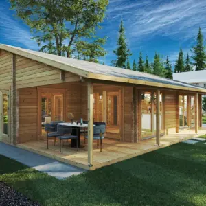 Zwei-Schlafzimmer Blockhaus Ferienhaus “Daisy” 10x10m, 10 × 10 m