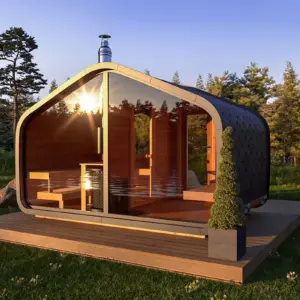 Gartensauna mit Vorraum “Everest Mini” 4x2m, 4 × 2 m