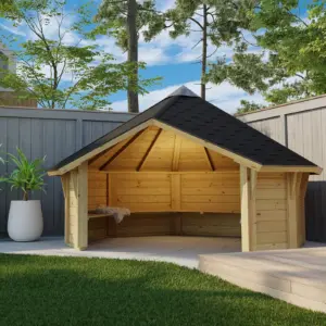 Gartenpavillon Kota “Naya” 4x3m, Grün – 4 × 3 m
