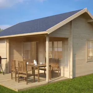 Großes Gartenhaus mit Terrasse “Oklahoma” 5x6m aus Holz, 5 × 6 m