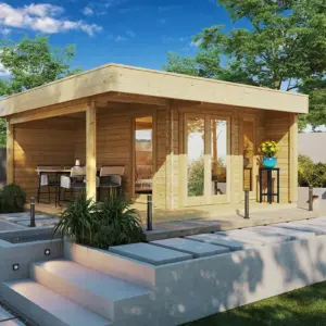 Gartenhaus mit Terrasse “Hansa Lounge” 5x5m, 5 × 5 m