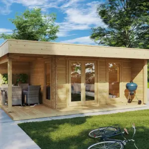 Gartenhaus mit Terrasse “Hansa Lounge XL” 6x5m, 6 × 5 m