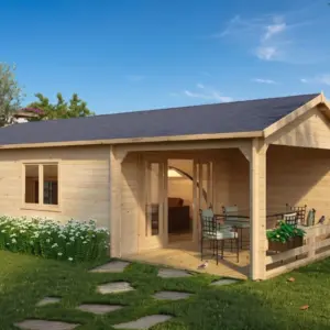 Großes Gartenhaus mit Terrasse “Heinz” 9x4m, 9 × 4 m