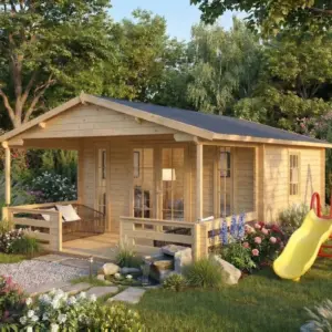 Gartenhaus mit Veranda “Henry” 4x6m, 4 × 6 m