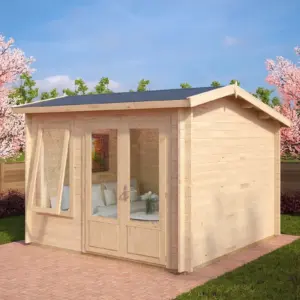 Kleines Gartenhaus “Nora D” 3x3m aus Holz, 3 × 3 m