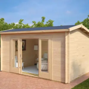 Kleines Gartenhaus “Eva E” 4x3m aus Holz, 4 × 3 m