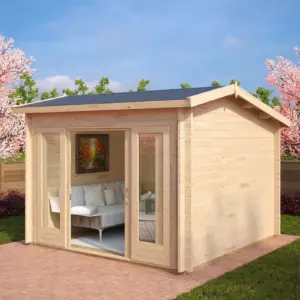 Kleines Gartenhaus “Nora E” 3x3m aus Holz, 3 × 3 m