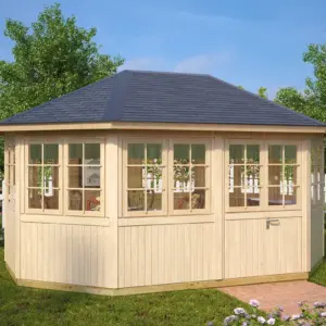 8-Eck-Gartenpavillon “Albatros” 5x3m aus Holz, 5 × 3 m