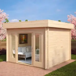 Kleines Gartenhaus “Lucas E” 3x3m aus Holz, 3 × 3 m