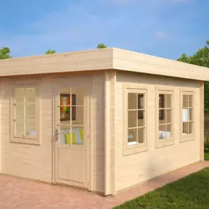 Flachdach-Gartenhaus “Jacob C” 3x4m aus Holz, 3 × 4 m