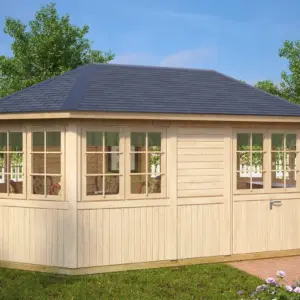 8-Eck-Gartenpavillon “Albatros XL” 5x3m aus Holz, 5 × 3 m