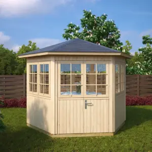 6-Eck-Gartenpavillon “Festival” 3x3m aus Holz, 3 × 3 m